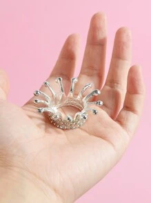 Viral Silberne Krone Strass Nagelkosmetikhalter - Premium Nagelkunst-Organizer mit Diamantakzenten für Salon & DIY Aufbewahrung