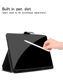 Hộp đựng iPad trơn có giá đỡ bút - Màu xanh lam - Xem 5