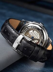 I&W CARNIVAL.HWGUOJI 1pc Men Rhinestone Decor Mechanical Watch Holiday - Grey - View 3