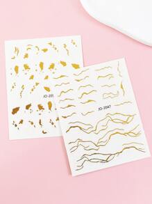 2sheets Line Art Nail Art Sticker - Multicolor - View 6