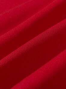 1pc Christmas Slogan Graphic Pullover for Christmas - Red - View 4