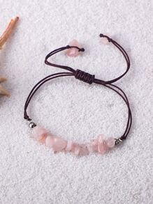 Vòng tay trang trí bằng đá ngẫu nhiên - Hồng - Xem 1