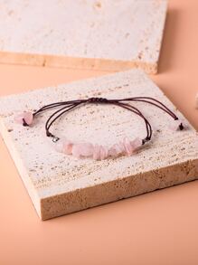 Vòng tay trang trí bằng đá ngẫu nhiên - Hồng - Xem 2