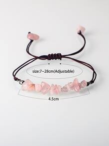 Vòng tay trang trí bằng đá ngẫu nhiên - Hồng - Xem 4