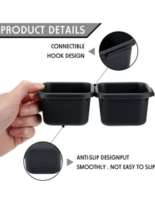 8pcs Plastic Desk Storage Box - Black - View 5