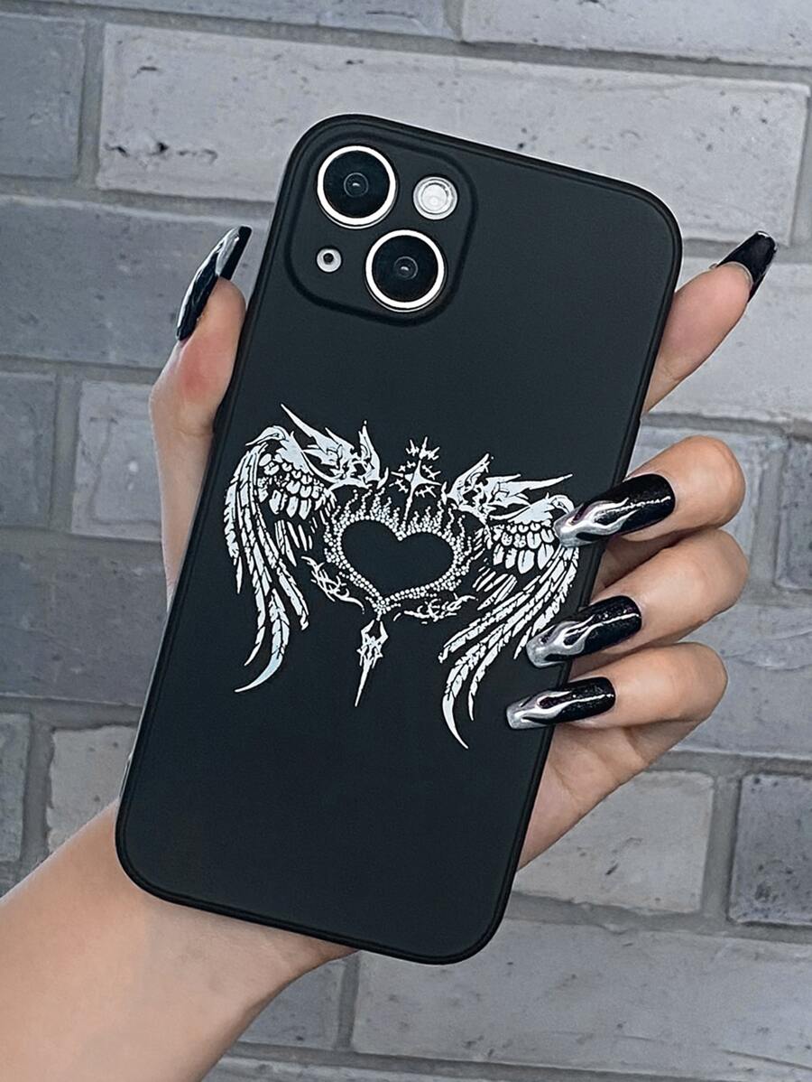 Funda para móvil ala con estampado - Blanco y Negro - Ver 1