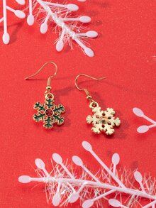 Men Christmas Snowflake Drop Earrings - Multicolor - View 3
