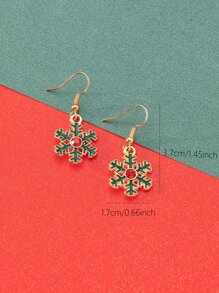 Men Christmas Snowflake Drop Earrings - Multicolor - View 5
