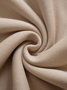 SHEIN EZwear Plus Letter & Heart Print Thermal Pullover - Apricot - View 5