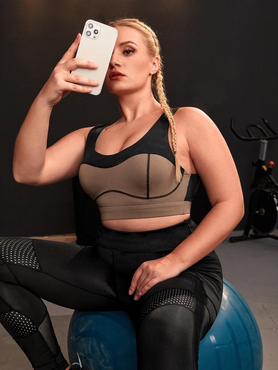 Sujetador deportivo soporte medio de dos tonos - Multicolor - Ver 1