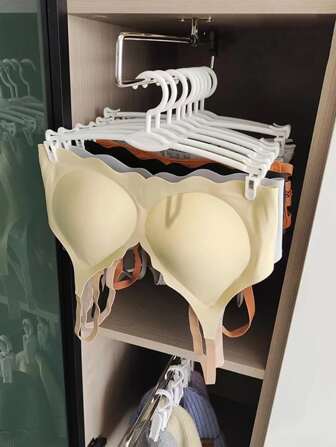 5 件/套白色多功能衣櫃收納衣架,輕型內衣架