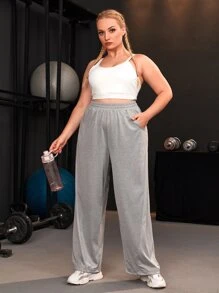 Plus Softness Slant Pocket Sports Trousers - Light Grey - View 5