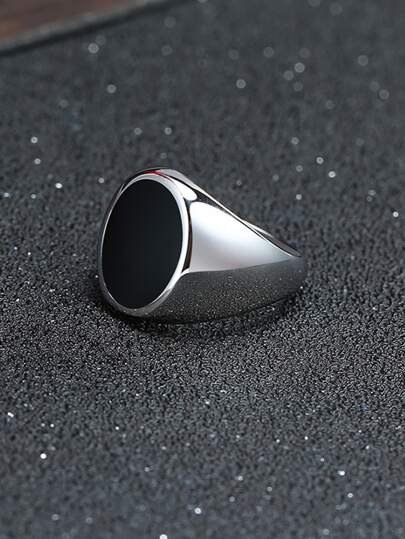 Fashionable and Popular Men Round Decor Ring Stainless Steel for Jewelry Gift and for a Stylish Look
