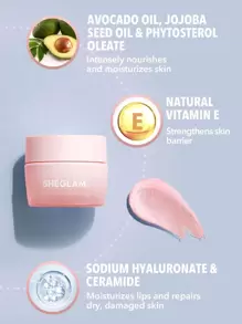 SHEGLAM CrèMe De Soin Pour Les LèVres Pillow Lips Masque RéParateur De Nuit Pour Les LèVres RéDuit Les Ridules Des LèVres Masque De Sommeil Pour Les LèVres Huile De Graines De Jojoba Essence Pour Les LèVres Baume à LèVres à La Vitamine E Base Pour Les LèVres Remise De DiplôMe Anniversaire Vacances Haut ÉTé Automne Y2K ÉLéGant Mode Femmes Marque Maquillage CosméTique Beauté Visage FêTe Plage Voyage Camping Rituals Plein Air ÉCole Campus Excursion Festivals DéCoration Cadeau PréSent Rose Fille Cosplay Jeux Meilleur Couleur Charme Ambiance