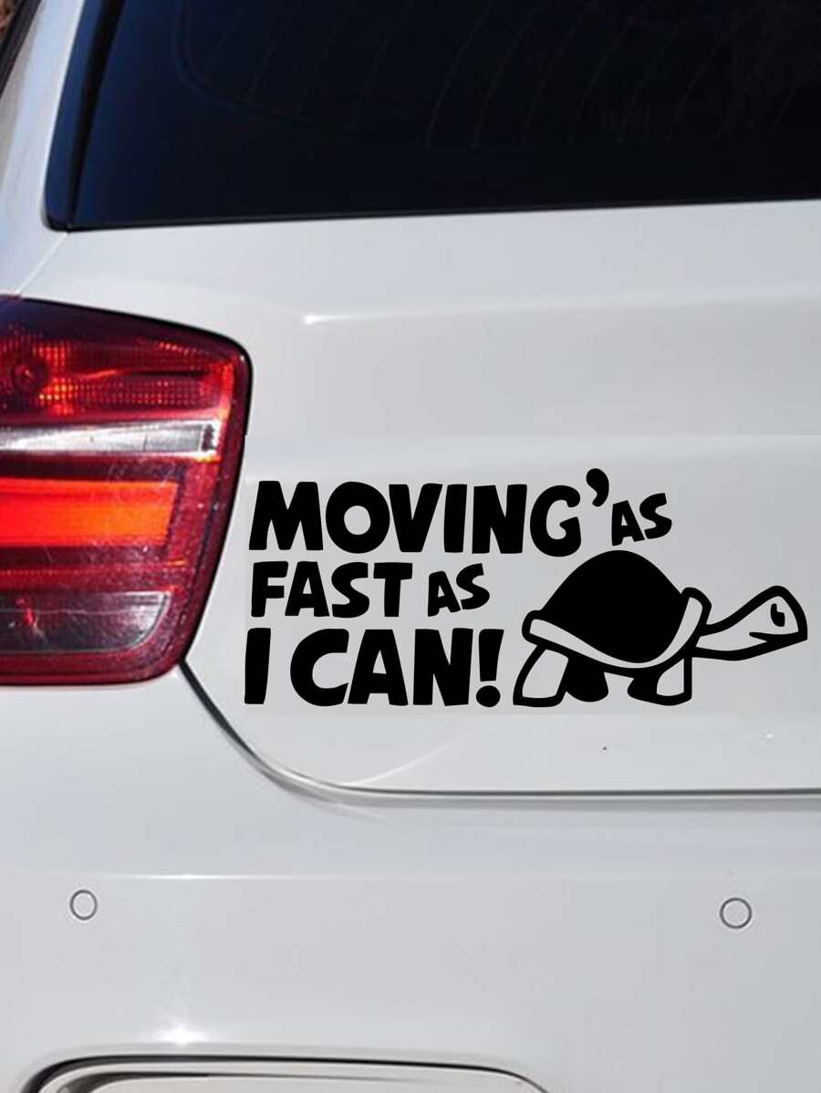 Adhesivo para coche con estampado de letra - Negro - Ver 1