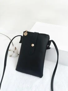 迷你简约方形包轻便时尚白领上班族大学工作商务通勤办公室周年纪念生日情人节礼物手机包iPhone包包手机包手机包女士钱包钱包 - 黑色 - 查看 1