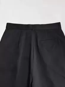 Manfinity Hypemode Men Slant Pocket Fold Pleated Trousers - Black - View 5