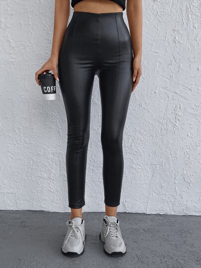RueChic High Waist PU Leggings