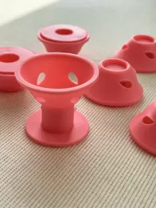DAZY Easy Use Practical Hair Styling Tool, Mushroom Silicone Hairstyle Roller - Pink - View 3