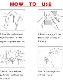 10pcs Transparent Stainless Steel Strong Self Adhesive Hooks Key Storage Hanger For Kitchen Bathroom Door Wall Multi-Function - Clear - View 5