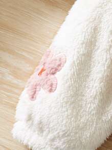 Niñitas Cazadora teddy con bordado de letra de color combinado sin jersey - Marrón - Ver 3