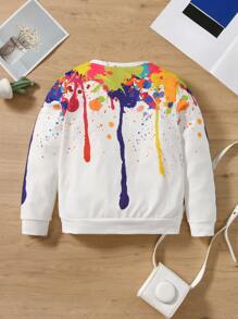 Niñas Sudadera con estampado de tinte de salpicadura