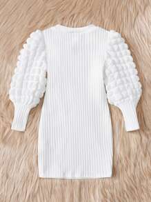 SHEIN 年輕女孩主教袖肋身針織裙