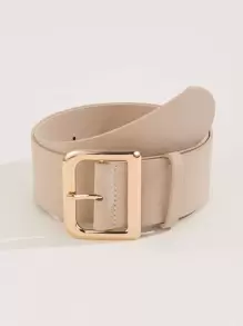 1 chiếc thắt lưng da PU thời trang tối giản, sang trọng, khóa chữ D mạ vàng thanh lịch dành cho nữ, thích hợp cho váy, áo phông, áo khoác, phụ kiện thời trang hàng ngày, công sở, đi làm, quà tặng ngày lễ - Màu be - Xem 3