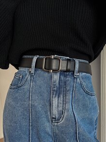 DAZY Cinturón con hebilla cuadrada - Negro - Ver 6