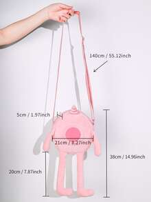 Cartoon Pattern Design Novelty Bag Pink Cute Crossbody Bag For Girls - Pink - View 3