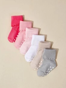 6pairs Baby Solid Socks