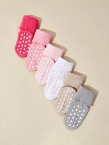 6pairs Baby Solid Socks