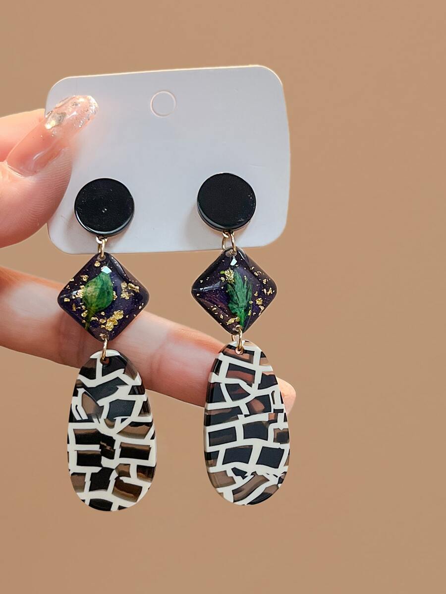 幾何耳墜 - 彩色 - 查看 1