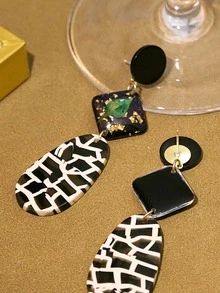 幾何耳墜 - 彩色 - 查看 4