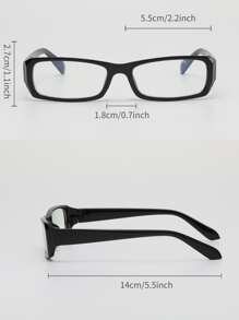 方形塑料电脑/游戏/电视/手机灯眼镜，时尚无度数眼镜框，可减轻眼疲劳 - 黑色 - 查看 4