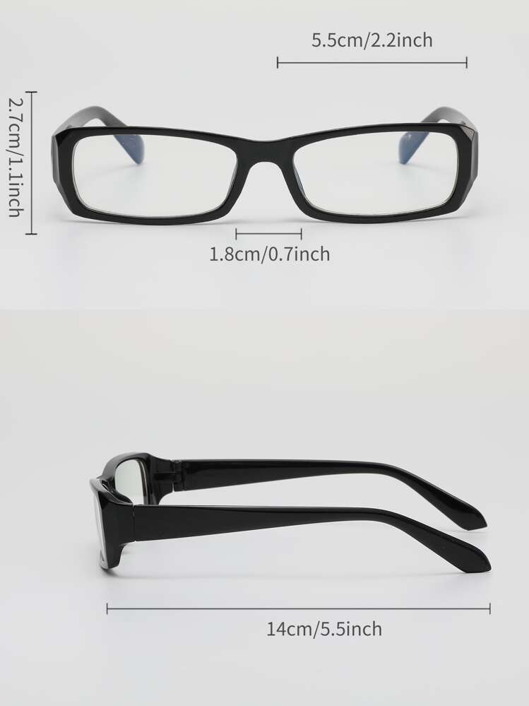 Square Plastic Computer/Gaming/TV/Phone Light Glasses, Fashion Non-Prescription Glasses Frame To Reduce Eye Fatigue - Black - View 4