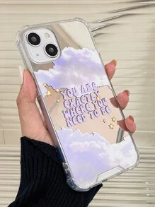 Slogan Graphic Mirror Case Điện thoại - Nhiều màu - Xem 1