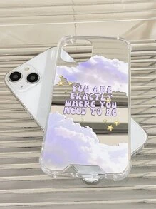 Slogan Graphic Mirror Case Điện thoại - Nhiều màu - Xem 7