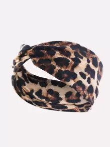 Leopard Print Pattern Twist Detail Hair Band Boho - Multicolor - View 5