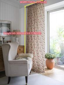 Bubaba 1 pieza Cortina opaca con patrón de flor de rosa, estilo bohemio, con flecos, apropiada para sala de estar, dormitorio, cocina, comedor, hotel, cafetería, decoración de vacaciones, uso en el hogar durante todo el año - Multicolor - Ver 4