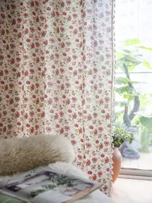 Bubaba 1 pieza Cortina opaca con patrón de flor de rosa, estilo bohemio, con flecos, apropiada para sala de estar, dormitorio, cocina, comedor, hotel, cafetería, decoración de vacaciones, uso en el hogar durante todo el año - Multicolor - Ver 6