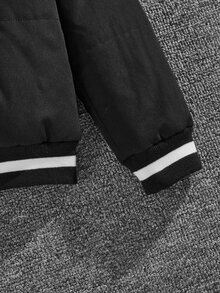 SHEIN Tween Boy 字母图案泰迪熊衬里夹棉大衣