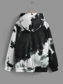 SHEIN 秋冬款青少年男孩休闲扎染印花连帽衫