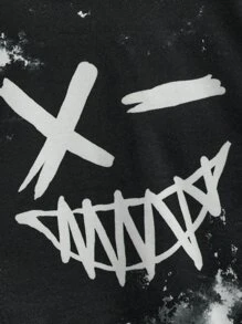 SHEIN 秋冬款青少年男孩休闲扎染印花连帽衫