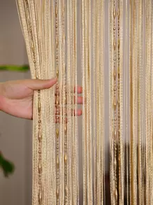 1pc Bead Decor Tassel Door Curtain - Champagne - View 1