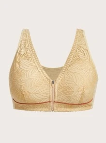 Sujetador panel con encaje con cremallera delantera - Albaricoque - Ver 1