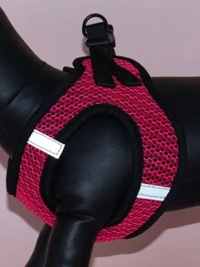 Supet 1件套足球圖案寵物牽引繩和背帶 - 玫紅色 - 查看 6