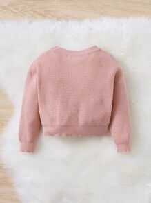 SHEIN Baby Waffle Knit Jumper - Baby Pink - View 2