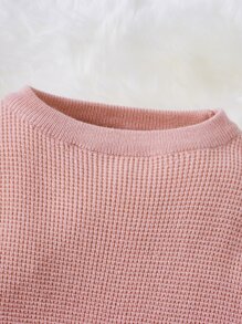 SHEIN Baby Waffle Knit Jumper - Baby Pink - View 4