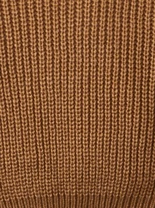 SHEIN Baby Turtleneck Drop Shoulder Jumper - Brown - View 3